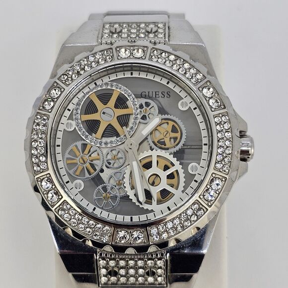 Guess Reveal Women's Watch 38MM Gray Dial Gray Bracelet Band 5.75" New Battery - Picture 3 of 11